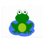 Funky little frog pond post card
