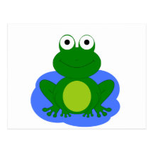 Funky little frog pond post card