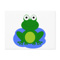 Funky little frog pond post card