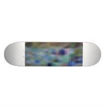 Funky Metallic Glass Abstract Skateboard