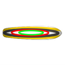 Funky modern yellow circles skate board