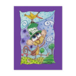 Funky Monkey and Banana Bird postcards