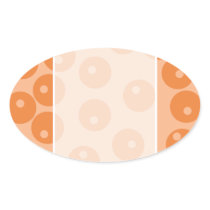 Funky orange retro pattern. oval sticker