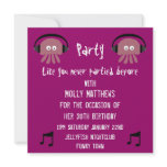 Funky Pink Jellyfish DJ Customisable Party invitations