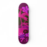 Funky Pink Tropical Skateboard