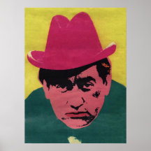 Funky Pop Art Man Wearing Hat Poster