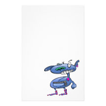 funky punk socks blue monster stationery paper
