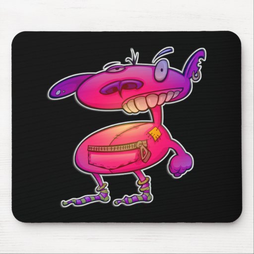 funky punk socks fuschia violet monster mouse pads