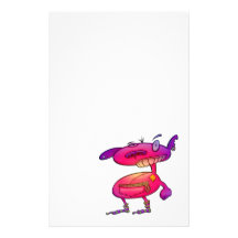 funky punk socks fuschia violet monster stationery paper