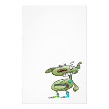 funky punk socks green monster stationery paper