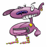 funky punk socks purple monster photo sculptures