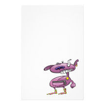 funky punk socks purple monster stationery design