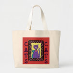 Funky Purple Cat & Kitty - tote bag