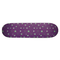 Funky Purple Deck With Green Retro Circles Skate Boards