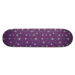 Funky Purple Deck With Green Retro Circles skateboards