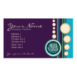 Funky Purple Green & Blue w/ Logo Business Card te