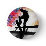 funky rainbow skater abstract buttons
