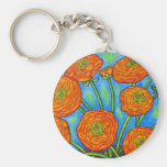 Funky Ranunculus Bouquet Key Chain