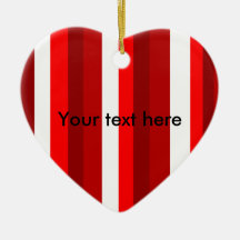 Funky red and white stripes ornament