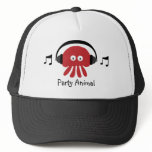 Funky Red DJ Jellyfish Party Animal Customisable hats