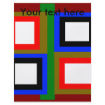 Funky red gold blue black and orange squares