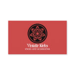 Funky Retro Bloom Business Card, Red business cards