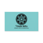Funky Retro Bloom Business Card, Turquoise business cards