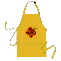 Funky Retro Cartoon Butterfly Aprons