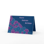 Funky Retro Circles Sobriety Birthday Card