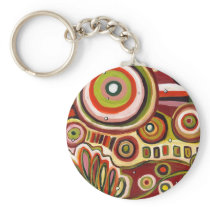 Funky Retro Design Key Chains