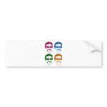 Funky Retro Moustache Man bumper stickers