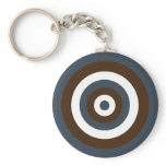 Funky retro target / circles key chain keychains