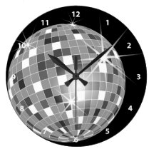Funky Silver Glitter Disco Ball Clock