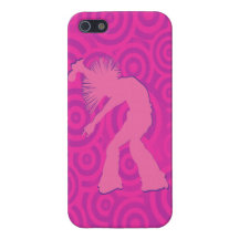 Funky Singer Dancer Pink Retro Circles Case For The iPhone 5
