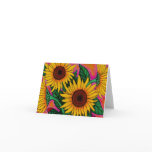 Funky Sunflowers Note Card