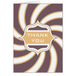 Funky Thank you Vintage Retro Orange Thistle Greeting Cards