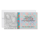 funky tropical colours damask.ai photo cards