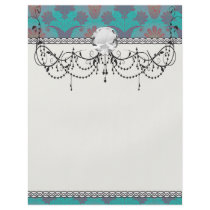 funky turquoise and magenta  damask.ai personalised flyer