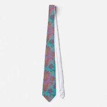 funky turquoise and magenta  damask tie