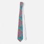 funky turquoise and magenta  damask tie