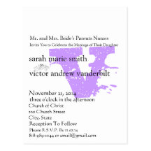 Funky UpBeat Modern Monogram  Wedding Invitation Postcards