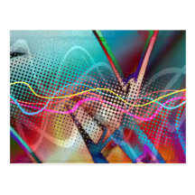 Funky Urban Graffiti Grunge Textured Postcard