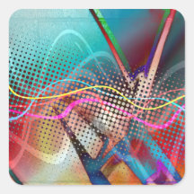 Funky Urban Graffiti Grunge Textured Square Stickers