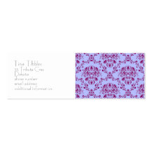 funky vintage art nouveau floral pattern purple business card template