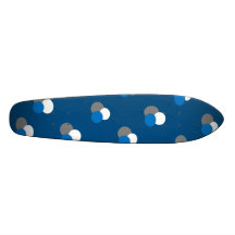 Funky white grey and blue bubbles and blue skate board decks