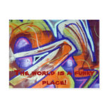 funky world graffiti designs and slogans postcards