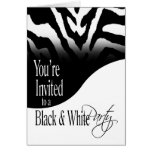 Funky Zebra Black & White Party Invitation Card