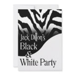 Funky Zebra Black & White Party Invite for Jack invitations