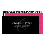 funky; zebra print monogram business card template