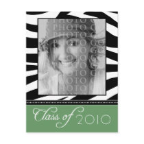 Funky Zebra YOU-Pick-YOUR-Colour Graduation Invite Post Card